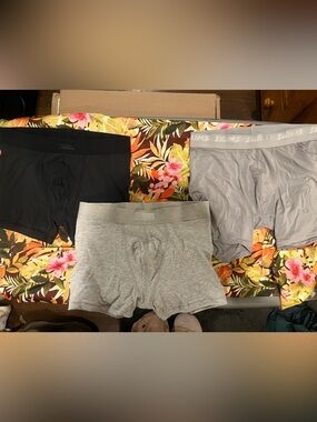 NWOT SKIMS Mens Boxer Briefs Bundle in Black and Light Gray read description